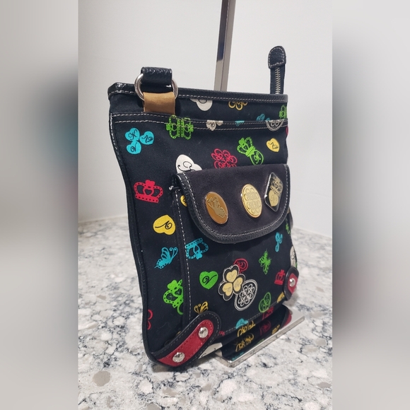 Kathy Van Zeeland Small Crossbody Featuring Colorful Charm Pins - Picture 4 of 14